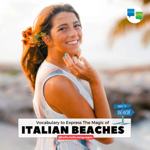Italian beach words learn langauge Hello-Hello App