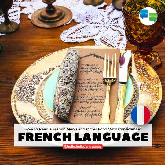 Understanding French Menu Card Language learning app Hello-Hello