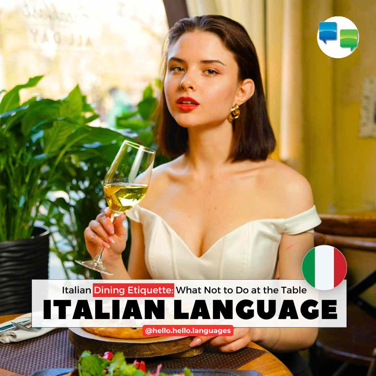 Italian Dining Etiquette word phrases Learn Italian with Hello-Hello