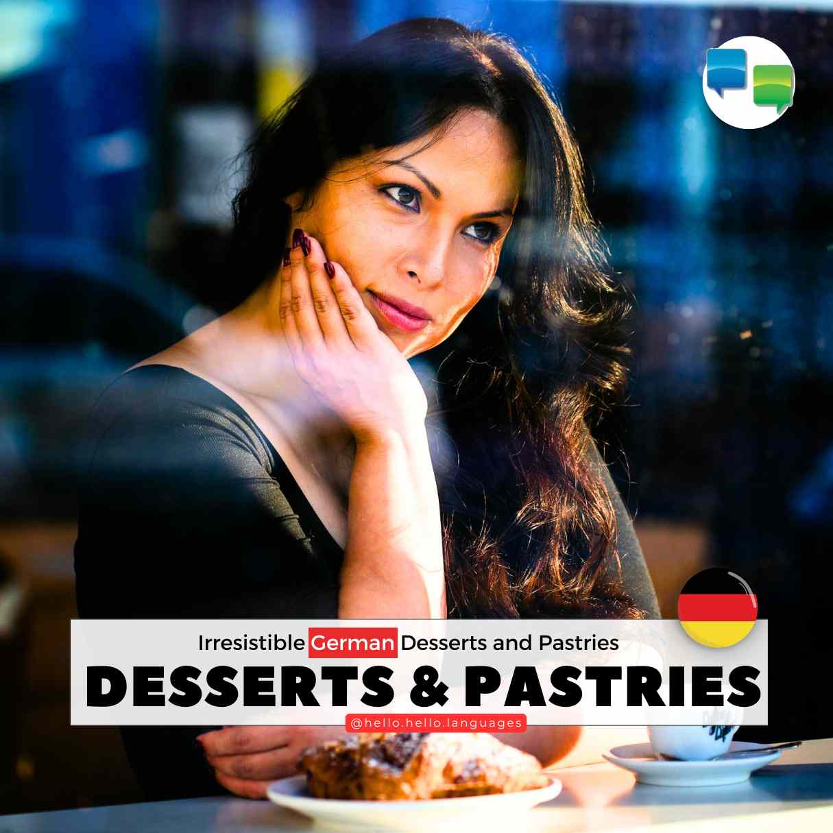 Irresistible German Desserts Pastries learn app with Hello-Hello